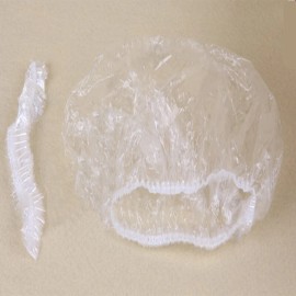 CHONGYTTUO 100 PCS Disposable Shower Cap White Elastic Caps about 3.94in Elastic Band Dia.