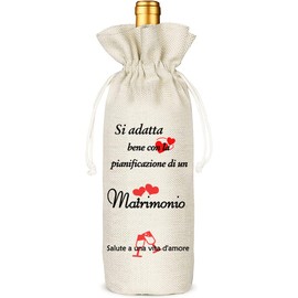 Engagement Gifts for Couples, Wine Bags, Wedding Gift, Engagement Gift, Bridal Shower, Wedding Planning Gift, Reusable Wine Bag Burlap