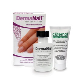 Set de Fortalecedor de Uñas y Crema para Cutículas DermaNail - Kit de Cuidado de Uñas de Dedos con Fortalecedor Líquido de Uñas y Crema Cutemol (Muestra de 11.5g) Crecimiento Saludable - Reparación