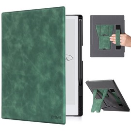 CoBak Case for Remarkable 2 Tablet - Lightweight and Hard Back Shell Protective Book Folio Cover with Built-in Pen Holder - Only for 10.3" 2020 Released (Emerald Green with Stand)