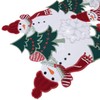 Snowman Table Runner Christmas Tree Green Snowflake Table Decorations Embroidered