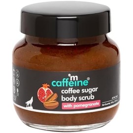 mCaffeine Coffee Sugar Body Scrub with Pomegranate - Body Wash Reduces Scars - Nourishing Blend of Coffee and Brown Sugar - All Skin Types - 250 g
