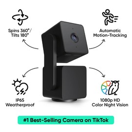 WYZE Cam Pan v3 Indoor/Outdoor IP65 1080P 360° Pan/Tilt/Zoom WiFi Smart Home Security Camera, Motion Tracking for Baby/Pet, Color Night Vision, Works with Alexa&Google Assistant, Free Expert Setup