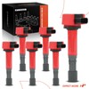 A-Premium (Red) Engine Ignition Coil Pack Compatible with Honda Accord