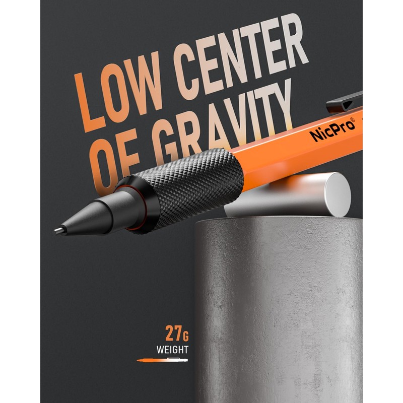Nicpro 3 PCS 1.3 mm Orange Mechanical Pencils Set with