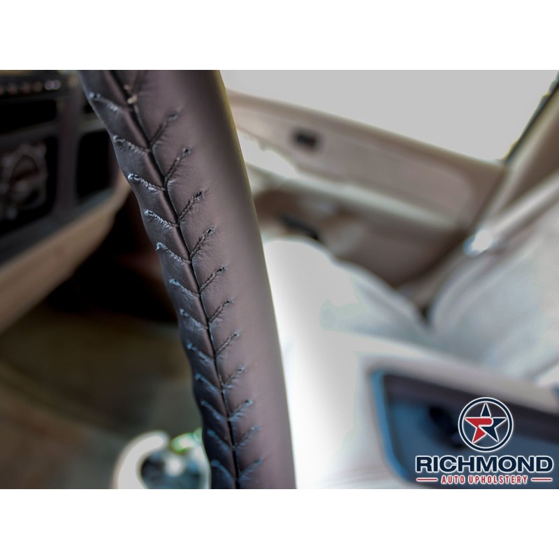 2003-2006 Chevy Tahoe Suburban - Black Leather Steering Wheel Cover