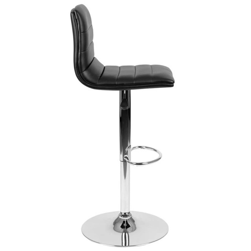 Pemberly Row 25" to 33" Striped Bar Stool in Black