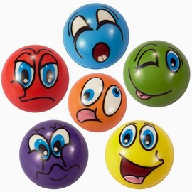 Mydio Set of 24 Stress Balls Stress Reliver Party Favor Soft PU Ball Assorted Colors Random Pattern Party Toys Kids Play Ball Tent Ball Toddler Ball 24 Pack