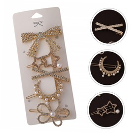 Baluue 5pcs Pearl Hairpin Set Hair Clips for Women Decorative Hairpins Lightweight Hair Barrettes