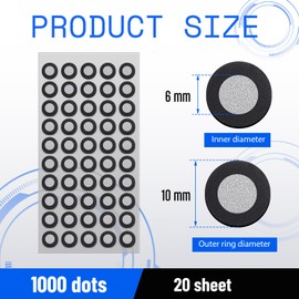 Marspark 20 Sheets 1000 Dots 6.0mm 3D Scanning Markers for 3D Scanner Accurate Tracking Dots Reference Point Markers Diffuse Reflection for Precise Optical Tracking
