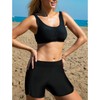 Lancry Swim Shorts Women Board Shorts Swimwear Bottoms (XXL, Black)