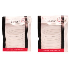 Mia Silkies Hair Ties, Silicone Hair Elastics Lasts 10 Times Longer Than Rubber Bands, Ponytail Holders for Thick Hair, Women, Teens, Athletes, Girls - Translucent Clear Color 2pks/20pcs