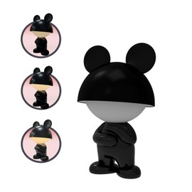 ShonlPin Reading Light | Mini Desk Lamp | Table Lamps for Night Stands LED Cool and Cute Shape 3 Level Dimmable Touch Light with Recharge Battery for Bedroom Living Room Office Ideal Gifts (Black)