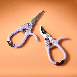 Modern Sprout Hand Pruners & Shears Set with Blister Pack - Lightweight Gardening Tools with Easy Lock - Sharp Carbon Steel Blades -Rust Resistant Scissors for Herbs, Flowers - Lavender