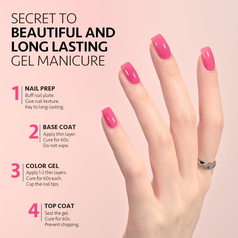 GAOY Jelly Gel Nail Polish, 16ml Sheer Pink Translucent Soak