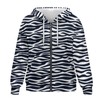 Kathyboom Zebra Print Women's Causal Hoodies Zip Up Jackets Long