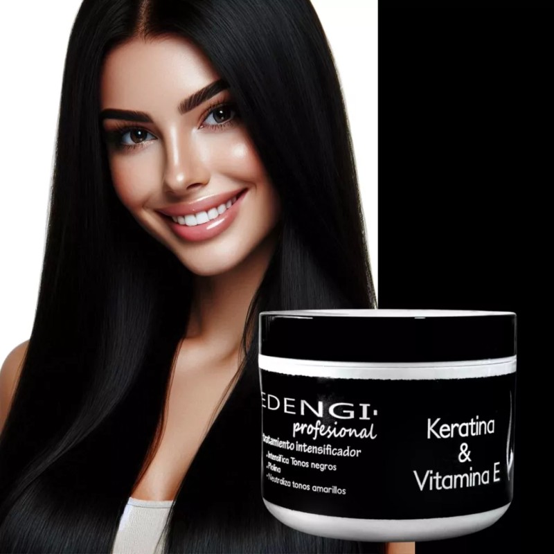 Edengi Keratina Y Vitamina E Tratamiento Intensificador Tono Negro