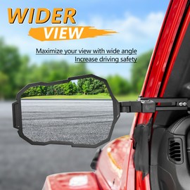 sukemichi for 2024 2025 Jeep Mirrors Doors Off, Side Mirrors for 2024+ Jeep Wrangler JL JLU 4XE & Jeep Gladiator JT Accessories, 4.5 Inches Manual Telescoping, Wider View, Anti-Vibration