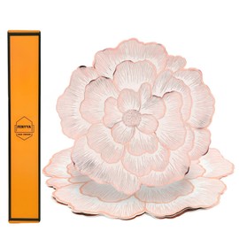Fenyya Gold Round Placemat Set of 4 Modern Table Mats Floral White Washable Non-Slip Heat-Resistant Table Place Mats for Dinner Party Wedding Christmas Thanksgiving Holiday Decor (4, Rose Gold)