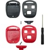 Horande Replacement Key Fob Case Shell fits for Lexus ES GS GX is LS LX RX SC ES300 ES330 GX470 LX470 IS300 IS330 RX300 RX330 RX350 RX400h Keyless Entry Key Fob Cover (Black+Red)