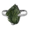 Starborn Sterling Silver 4-6 Carat Genuine Moldavite Ring, gemstone, Moldavite