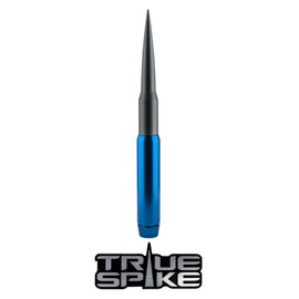 TRUE SPIKE 9 inch Blue Gunmetal TIP PENETRATOR Fat Bullet Antenna with Anti-Theft + Copper Coil in Heavy Gauge CNC Machined Billet Aluminum Short Compatible with Hummer H3 H3T
