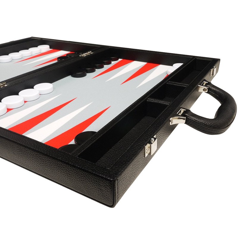16-inch Premium Backgammon Set - Medium Size - Black Board,