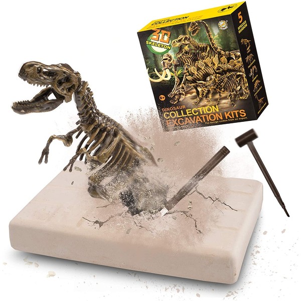 VIBIRIT Dig Up Dinosaurs Skeleton Set,Dinosaur Digging Fossil Kit Model Toys Educational Realistic Toys for Kids,Boys,Girls