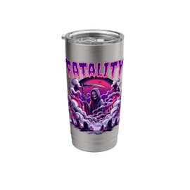 Fatality Grim Reaper Cemetery Horror Dark Theme Stainless Steel Insulated Tumbler