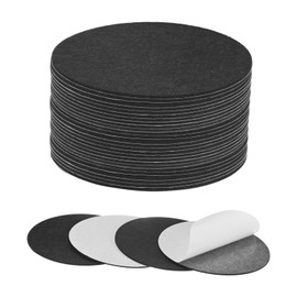 M METERXITY 30-Pack Lamp Base Felt, 5.5 Inch Dia. 2mm Thick Self Adhesive Round Fabric Felt Pads for Lamp/Furniture/DIY, Non-Slip Fiber Backed Patch Circles with Adhesive Backing [Black]