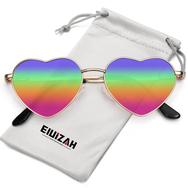 Eiuizah Polarized Heart Sunglasses for Women Men - Cute Trendy
