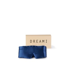 DREAMI - Sleep Mask for Men, Navy Blue - Padded Silk Eye Mask - 100% Mulberry Silk - Blocks Sunlight & Background Noise - Fully Adjustable