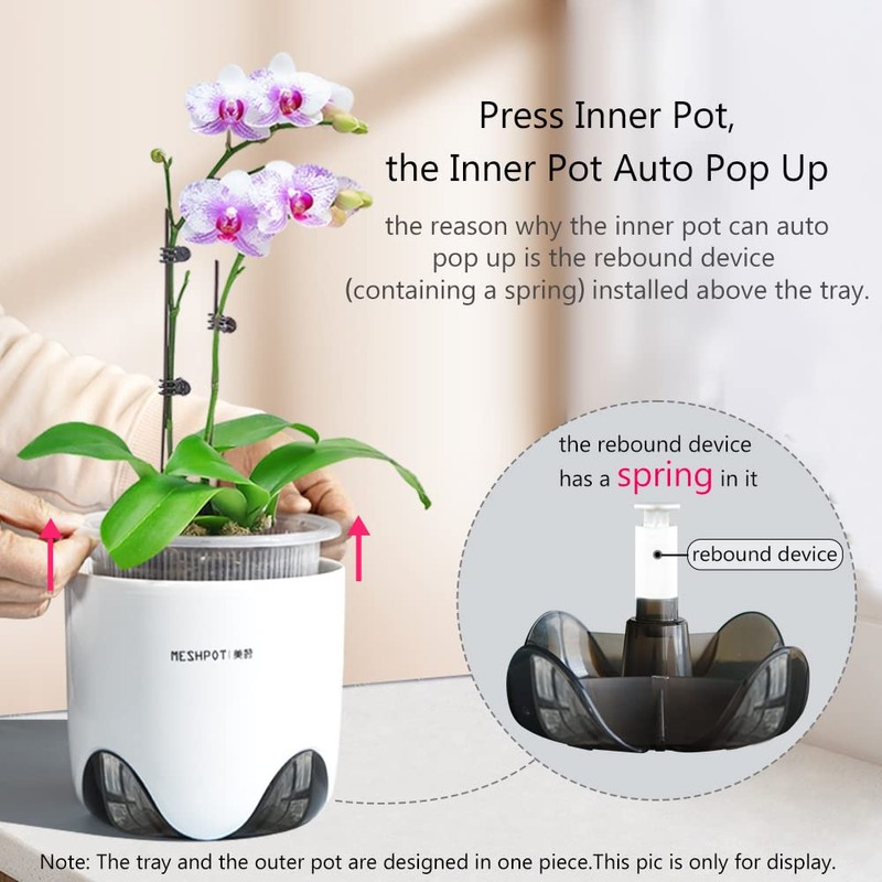 Meshpot 5 inch Orchid Pots with Holes,Set of 2,Double Layer