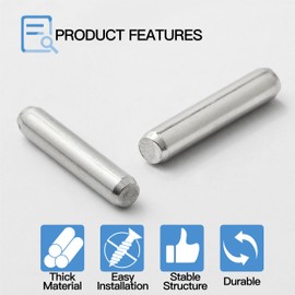 Jamiikury 24Pcs Metal Dowel Pins, 5 x 25 mm Shelf Support Pegs, Fasten Elements Polished Nickel Metal Pegs for Bookshelf Shelves Cabinet Closet