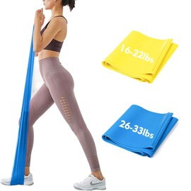 iMoebel Fitness Band Set of 2 Gymnastics Bands Fitness Bands 2 Strengths 8-10 kg / 12-15 kg Premium Extra Long 1.8/2 Metre Exercise Band Resistance Bands for Yoga, Pilates, Crossfit, Rehabilitation