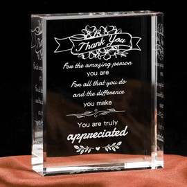 GBZRJ Thank You Appreciation Gifts for Women, Christmas Gratitude Gifts for Coworker, Crystal Plaque Thank You Gifts Signs Office Staff, Appreciation Gifts for Pastor/Mentor/Teacher