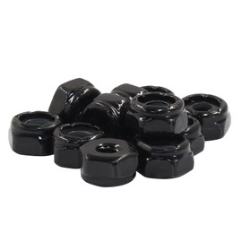 Litoexpe #6-32 Nylon Insert Hex Lock Nuts 50 Pcs, 304 Stainless Steel Locking Nuts, Thread Nylock Nuts for Bolts (Black)
