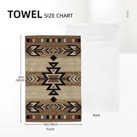Western Kitchen Towels 16x24 Inch Brown Black Boho Aztec Decor Dish Towels Rustic Beige Native Geometic American Decoration Hand Towels Absorbent Dish Cloths for Home Kitchen Dining Set of 2