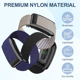 Pack of 2 Nylon Wristbands Compatible with WHOOP 4.0, Sports Soft Replacement Strap for WHOOP 3.0 Women Men