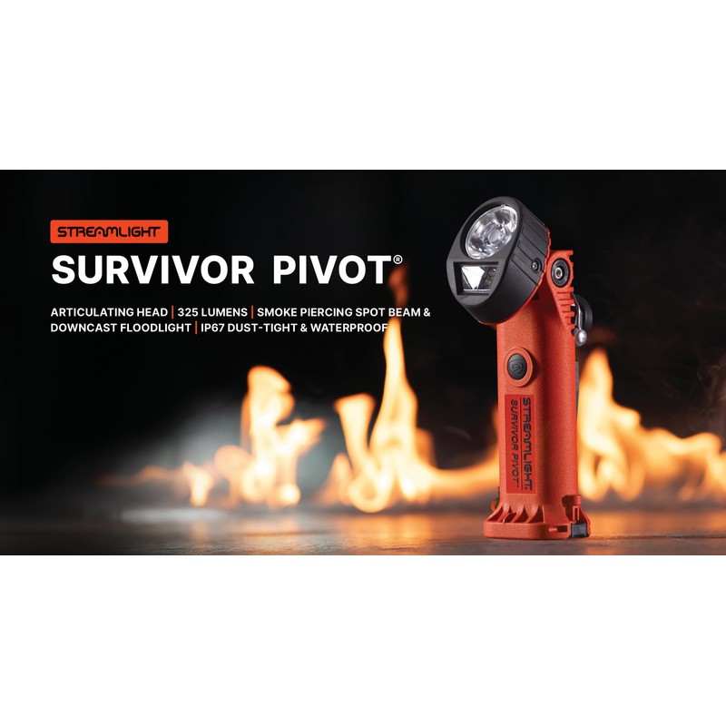 Streamlight 91800 Survivor Pivot 325-Lumen Right Angle Articulating Dual Beam