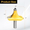 sourcing map Roundover Router Bit 1/2 Inch Shank Radius in