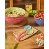 9" Ceramic Salad Servers, Set of 2, Orange & Red