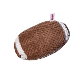 Glow Pups Football Dog Toy with Squeaker, Durable Plush Football Toy for Dogs, Interactive Play, Large 7.5" x 4.5", Brown and White Plush Style for Medium to Large Breeds