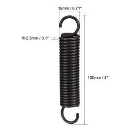 TOP-VIGOR 1Pcs Extension Compressed Spring, 2.5mm Wire Dia, 18mm OD, 100mm Free Length Durable Steel Compression Springs, Small Dual Hook Extended Tension Springs