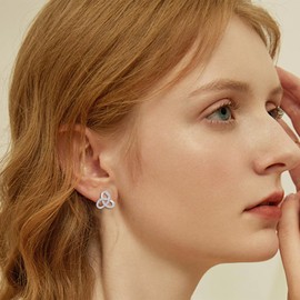 Hexagram Clover Earrings Sterling Silver Skeleton Earrings Hypoallergenic Fashion Jewelry Women Gifts Girls, Sterling Silver