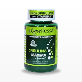 Spirulina Máxima  Vitamina C, 150 tabletas de 500 mg cada una