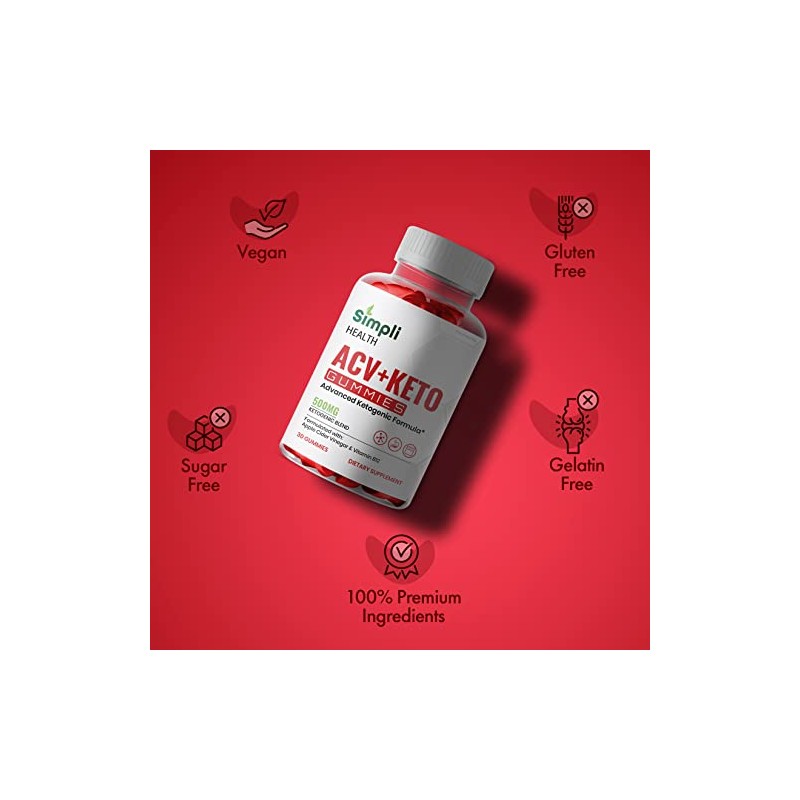 (1 Pack) Simpli Health ACV Keto Gummies, Maximum Strength