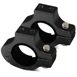 jose2015 2PC Motorcycle Spotlight Mount Bracket,Multifunctional Motorcycle Fog Light Tube Clamp Mounting Bracket 20-25MM Bicycle Bottle Cage Adapter(Black)