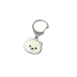 Dog ID Tags,Cute Puppy Pendant Key-Ring Keychain, Dog Lovers Keyfob Key Tags_Yellow Pomeranian