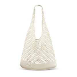YZROHYI Strandtasche Boho GehäKelt,Sommertaschen Damen Umhängetasche,Beach Bag Aesthetic,Summer Bags For Women,Strandbeutel Groß,Häkeltasche,Handtasche,Stricktasche,Mesh Strand Tote Bag für Reisen